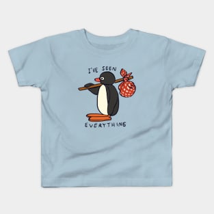 pingu penguin leaving / i've seen everything meme Kids T-Shirt